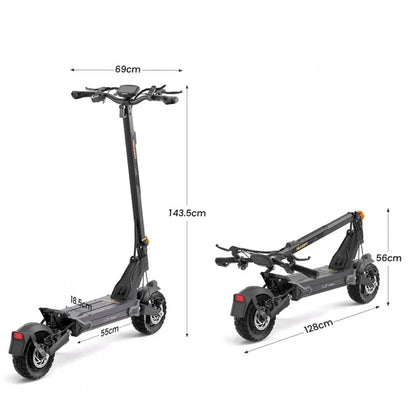 Jednosilnikowa składana hulajnoga elektryczna Ausom L2 Max, silnik 1000W, 50km/h, bateria 48V 20,8Ah, opony bezdętkowe 10x3 cali